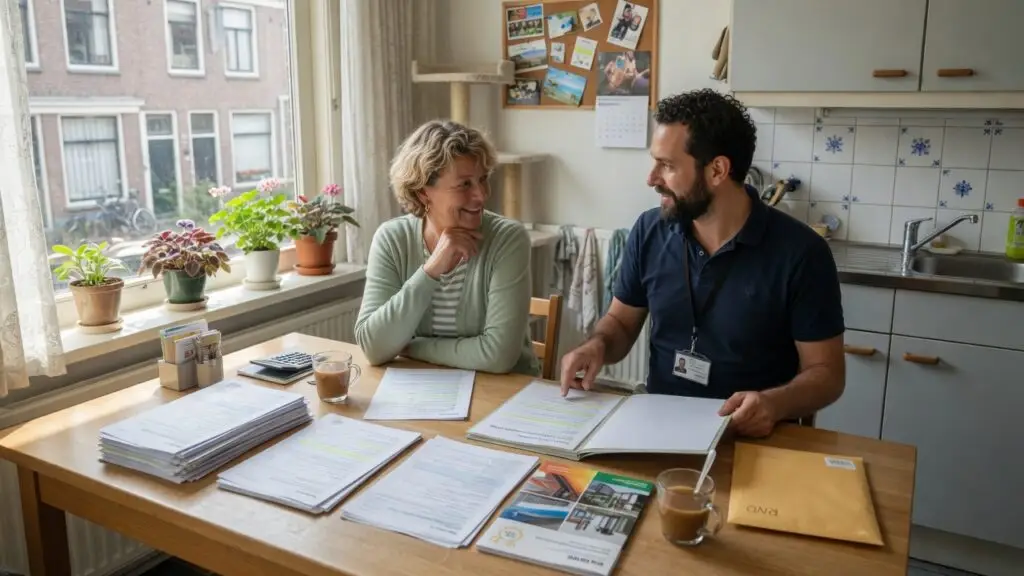 Energieadviseur bespreekt subsidies voor isolatie met huiseigenaar